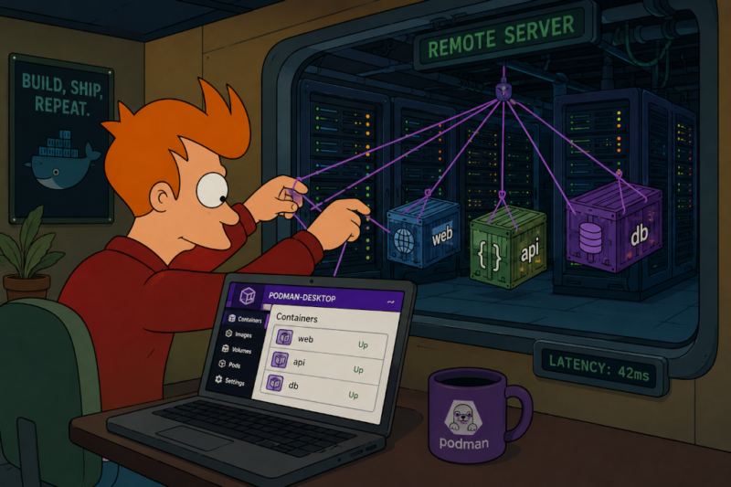 podman desktop – wenn die gui gar nicht auf dem server läuft